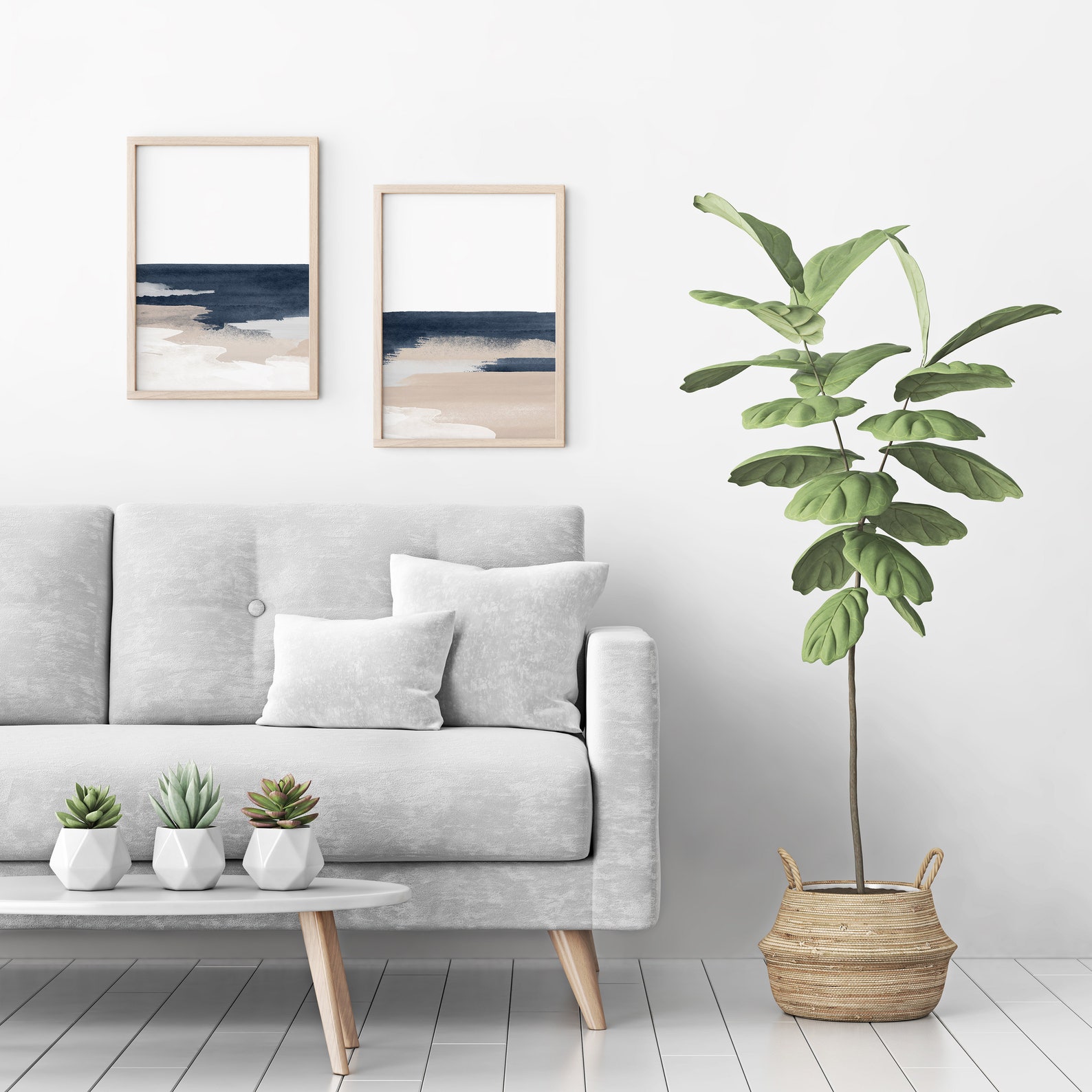 Abstract Wall Art Blue Wall Art 2 Piece Wall Art Minimalist Etsy