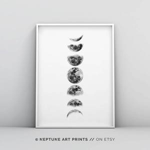 Phases de la Lune imprimable, phases de lune imprimables, Phases de la Lune Imprimer, Affiche de lune, Moon Phases Wall Art, Téléchargement numérique, Phases lunaires