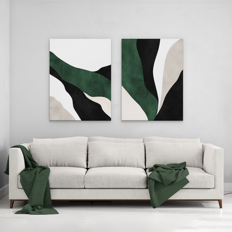 Dark Green Wall Art Bedroom Wall Art Living Room Art - Etsy