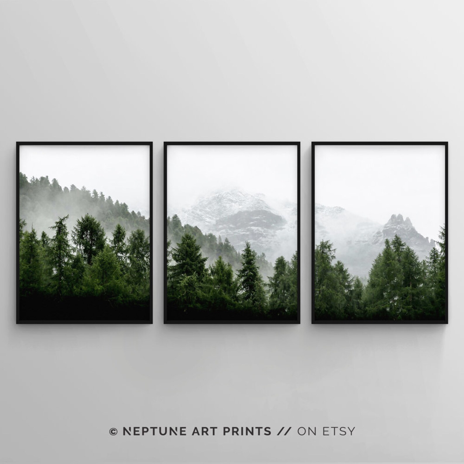 3 Piece Forest Wall Art Print Set of 3 Forest Landscape Art - Etsy