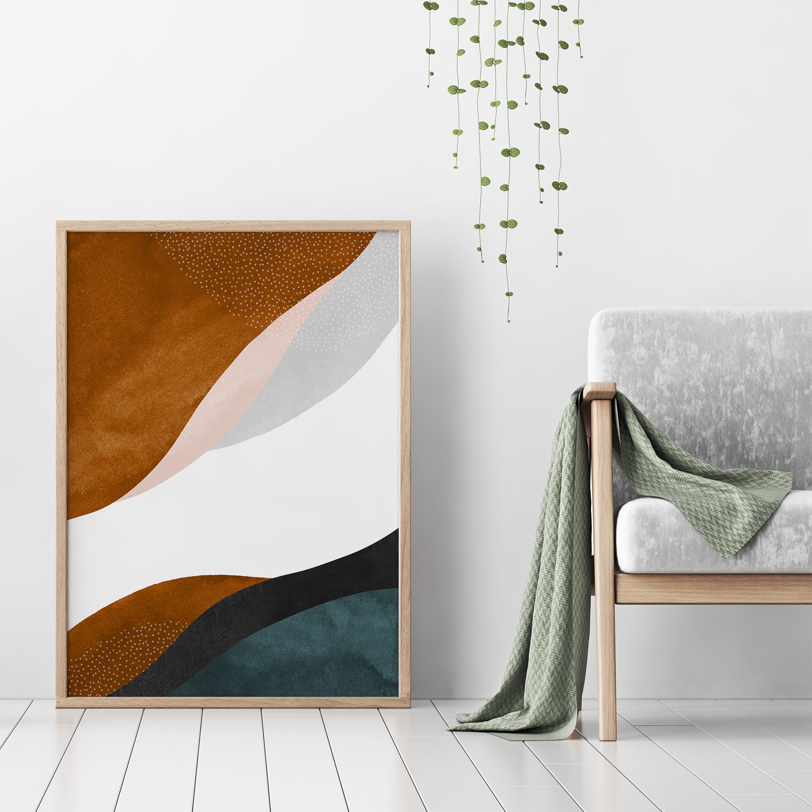 Earth Tone Wall Art, Minimalistic Wall Art, 2 Piece Wall Art, Printable