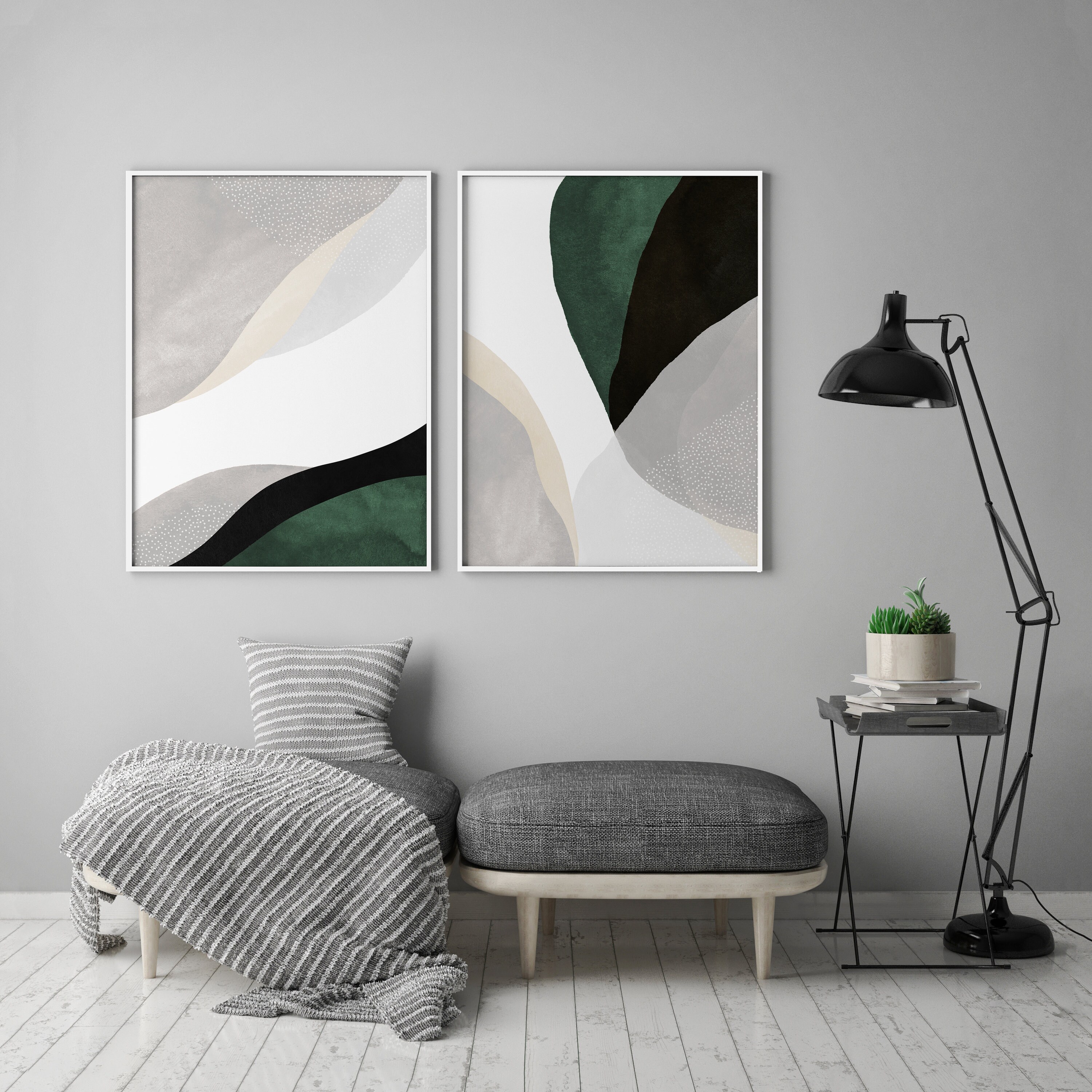 Green Wall Art Sage Green Decor Bedroom Wall Art Dark Green - Etsy UK