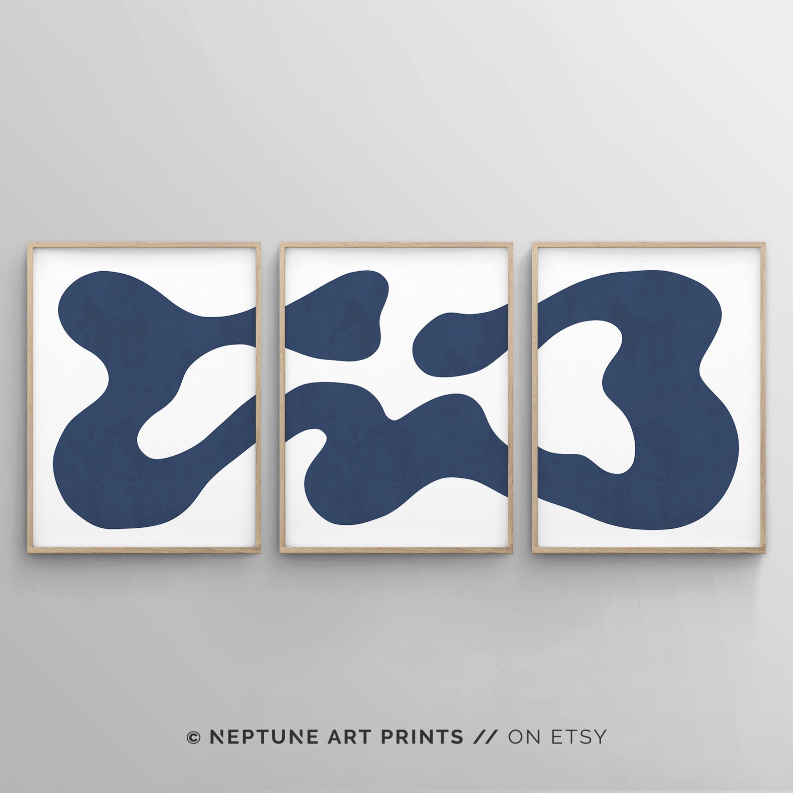 Blue Wall Art Printables Set of 3 Piece Wall Art Prints - Etsy