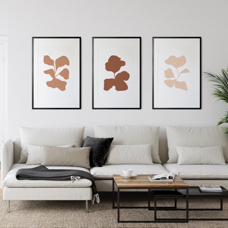 Printable Wall Art Set of 3 Piece Neutral Wall Art Abstract | Etsy