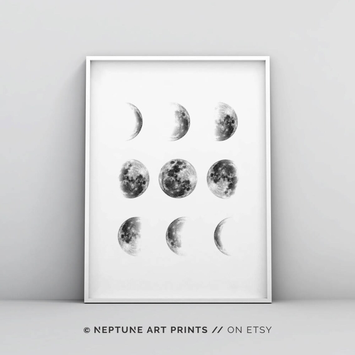 Moon Phases Wall Art, Moon Phases Print, Moon Poster, Moon Phase Wall ...