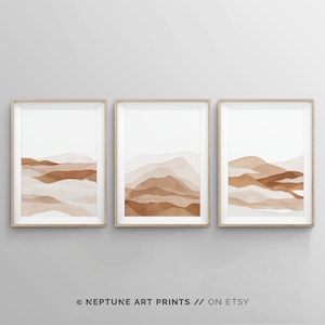 Printable Wall Art, Set of 3 Piece Neutral Wall Art, Abstract Painting, Wall Art Prints, Beige Print, Digital Download, Minimalist Poster
