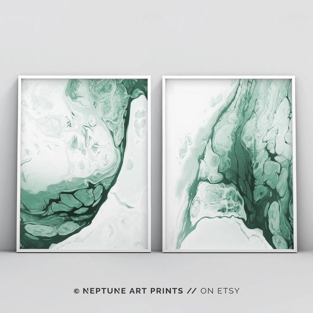 Nordische Wandbilder Set - Abstrakte Marmor Leinwand Bilder 20x30cm