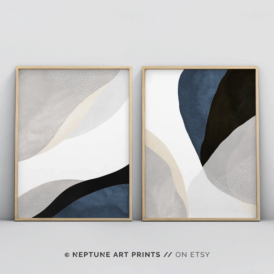 Navy Blue Wall Art Piece Art Prints Abstract Wall Art Etsy 日本