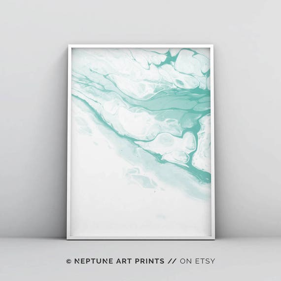 Pastel Art Mint Green Wall Art Mint Green Art Watercolor Art Light Green Abstract Art Seafoam Green Modern Pastel Printable Art Decor