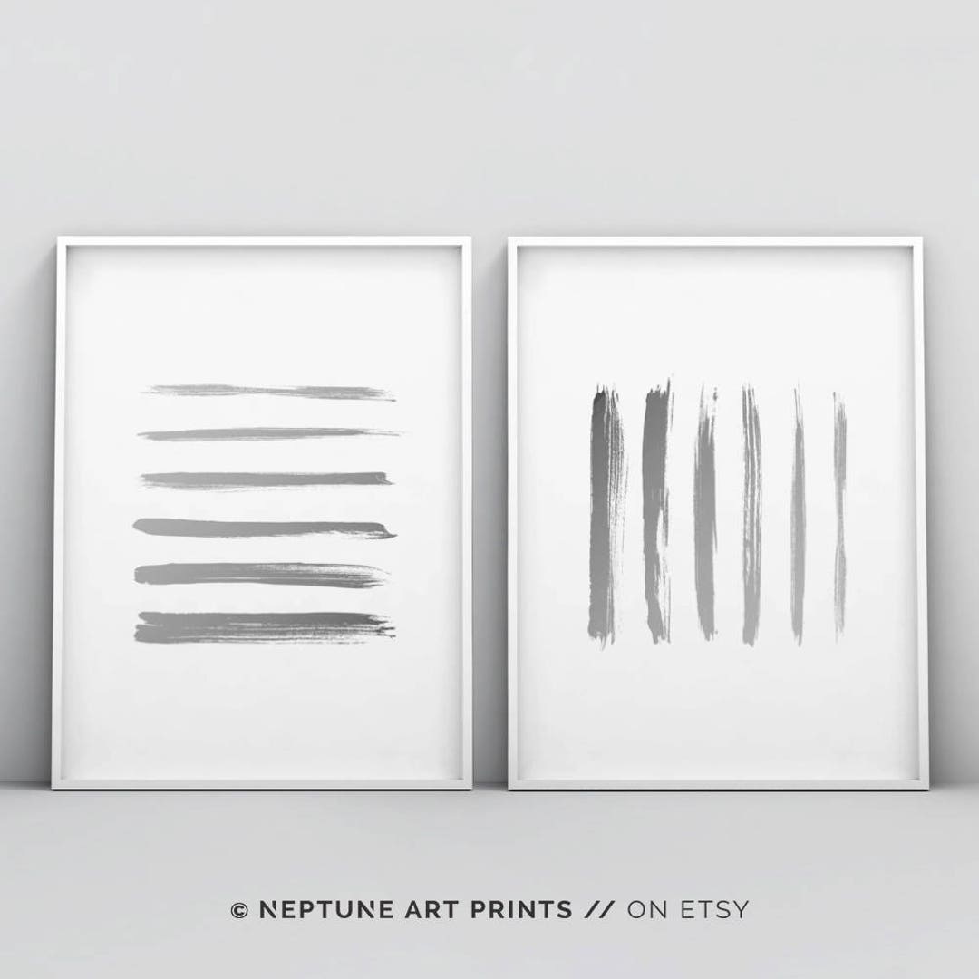 Minimalist Line Art Printable Wall Art, Grey White Poster, Modern ...
