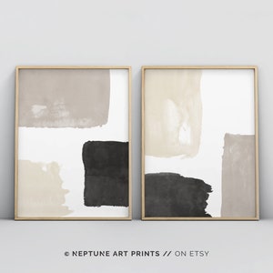 Printable Wall Art, Abstract Wall Art, Brush Strokes Art, Minimalist Wall Art, Beige Wall Art, Neutral Wall Art, Black and Beige Art Prints