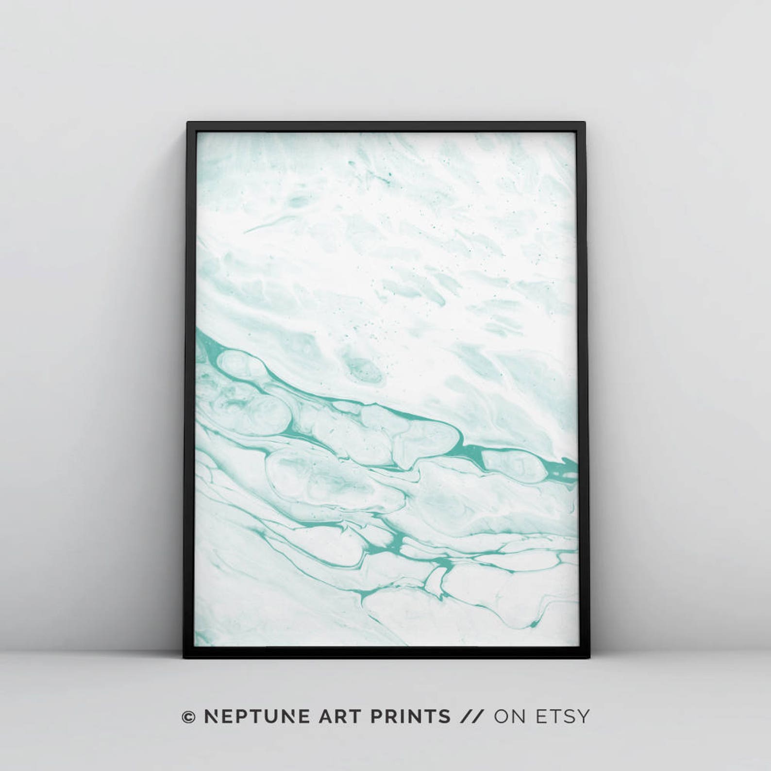 Mint Green Art Mint Green Wall Art Green and Grey Print Etsy