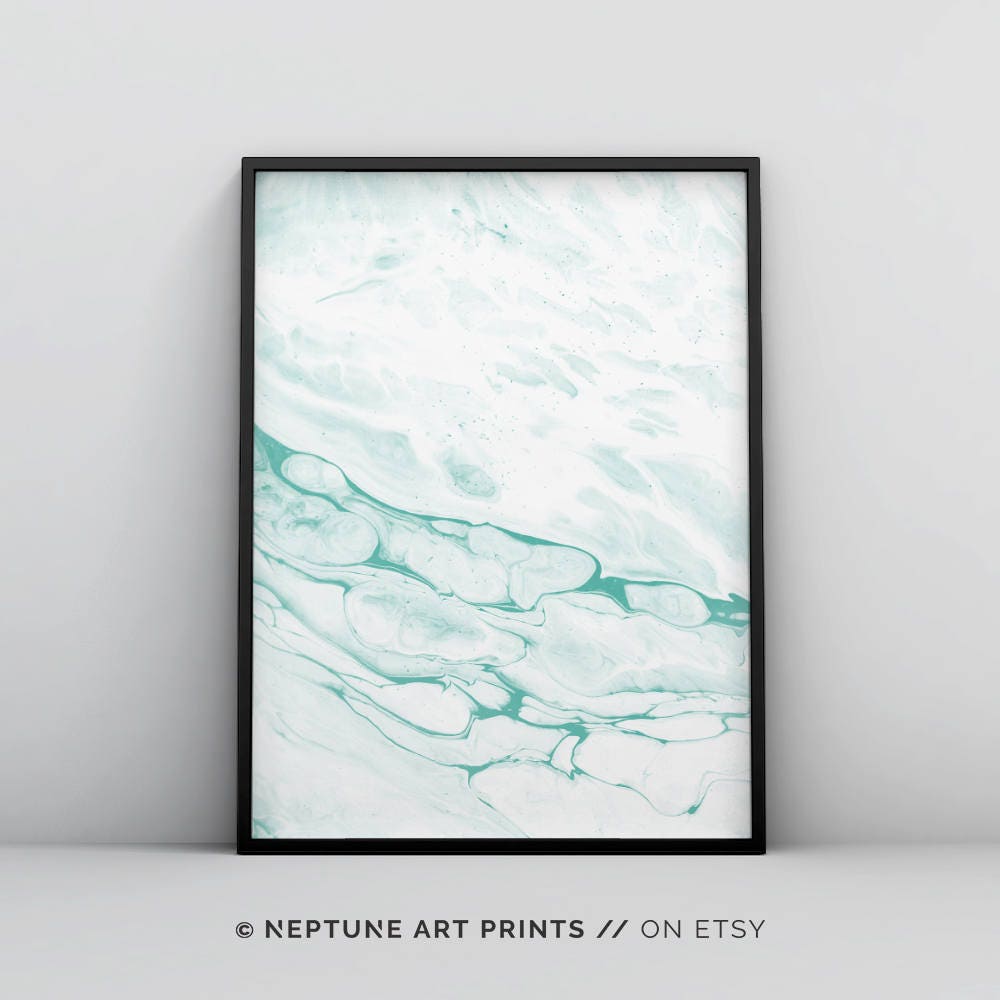 Mint Green Art Mint Green Wall Art Green and Grey Print Etsy