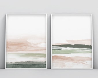 Blush Pink and Grey Abstract Art, Watercolor Printable Art, Watercolor Wall Art, Blush Prints, Pink Grey Wall Art, Bedroom Art, Abstract Art