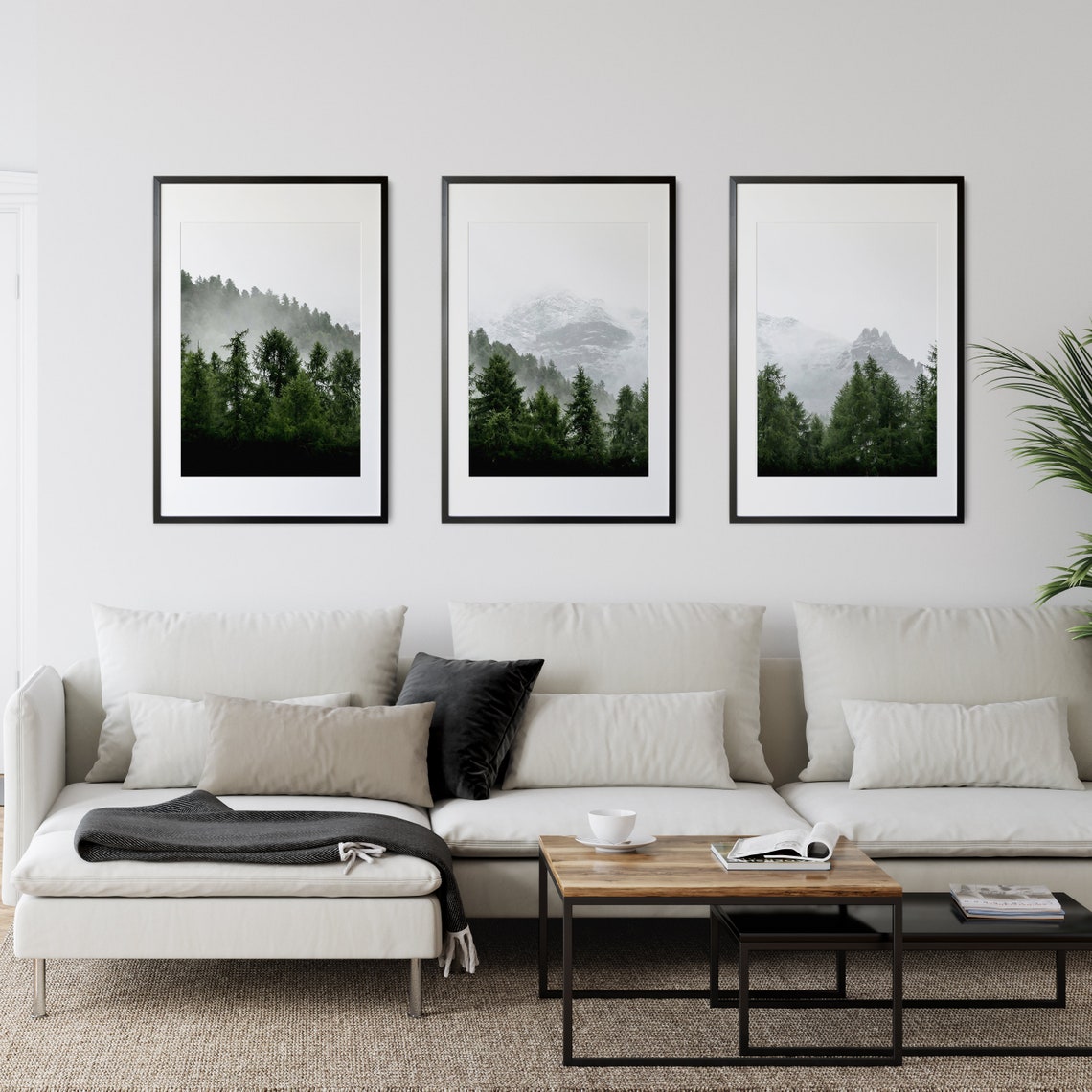 3 Piece Forest Wall Art Print Set of 3 Forest Landscape Art - Etsy