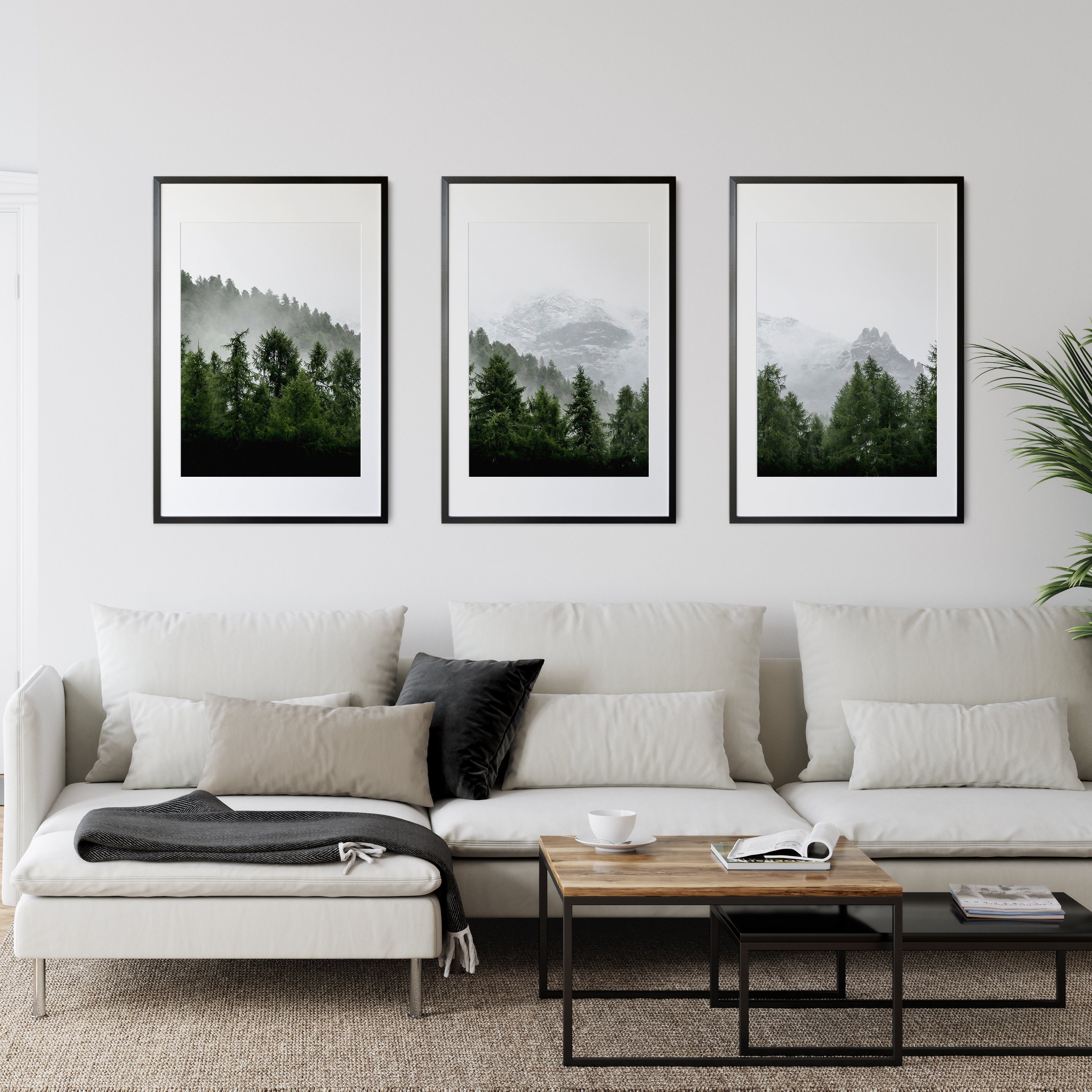 3 Piece Forest Wall Art Print Set of 3 Forest Landscape Art - Etsy México