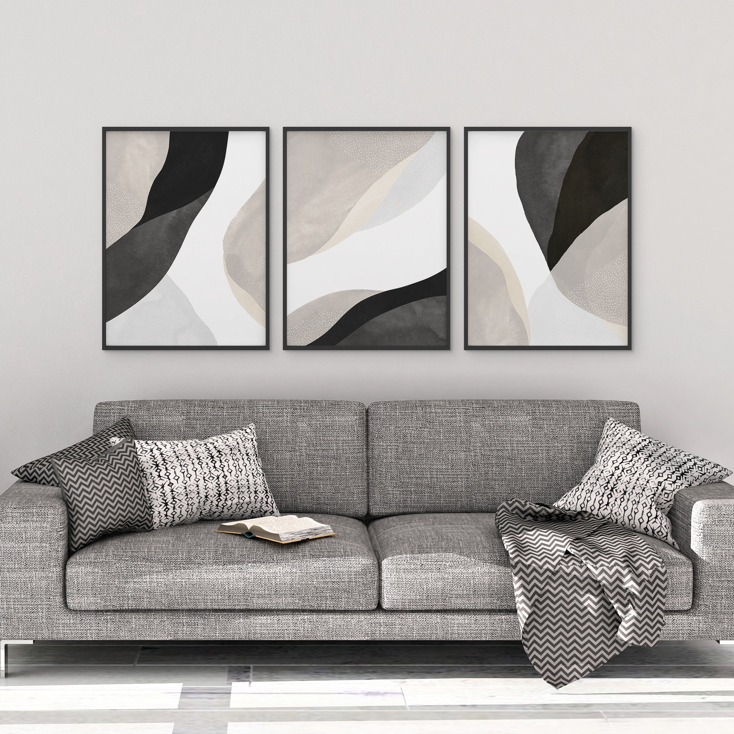 Bedroom Wall Art Black and White Wall Art 3 Piece Art Etsy Canada