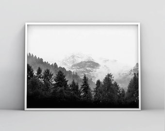 Forest Print, Forest Photography, Woodland Print, Black and White Forest, Forest Art, Nature Photography, Nature Wall Art, Minimalist Art