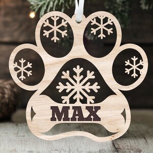 Personalisierte Weihnachtsverzierung - Individueller Name Holz Weihnachtsbaum Dekor - Laser geschnittene Kugeln - Geschenkanhänger - Gravur - Urlaub Glowforge Ornament