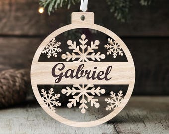 Snowflake Name Ornament Design | Laser Cut Svg, DXF, EPS and PDF Files