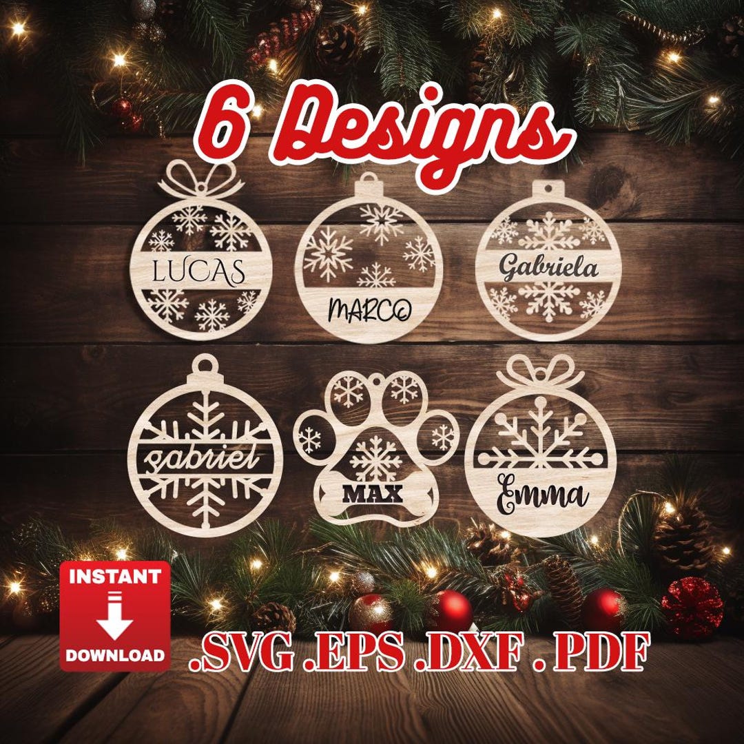 Personalized Christmas Ornament – Custom Name Wooden Laser Cut Bauble ...
