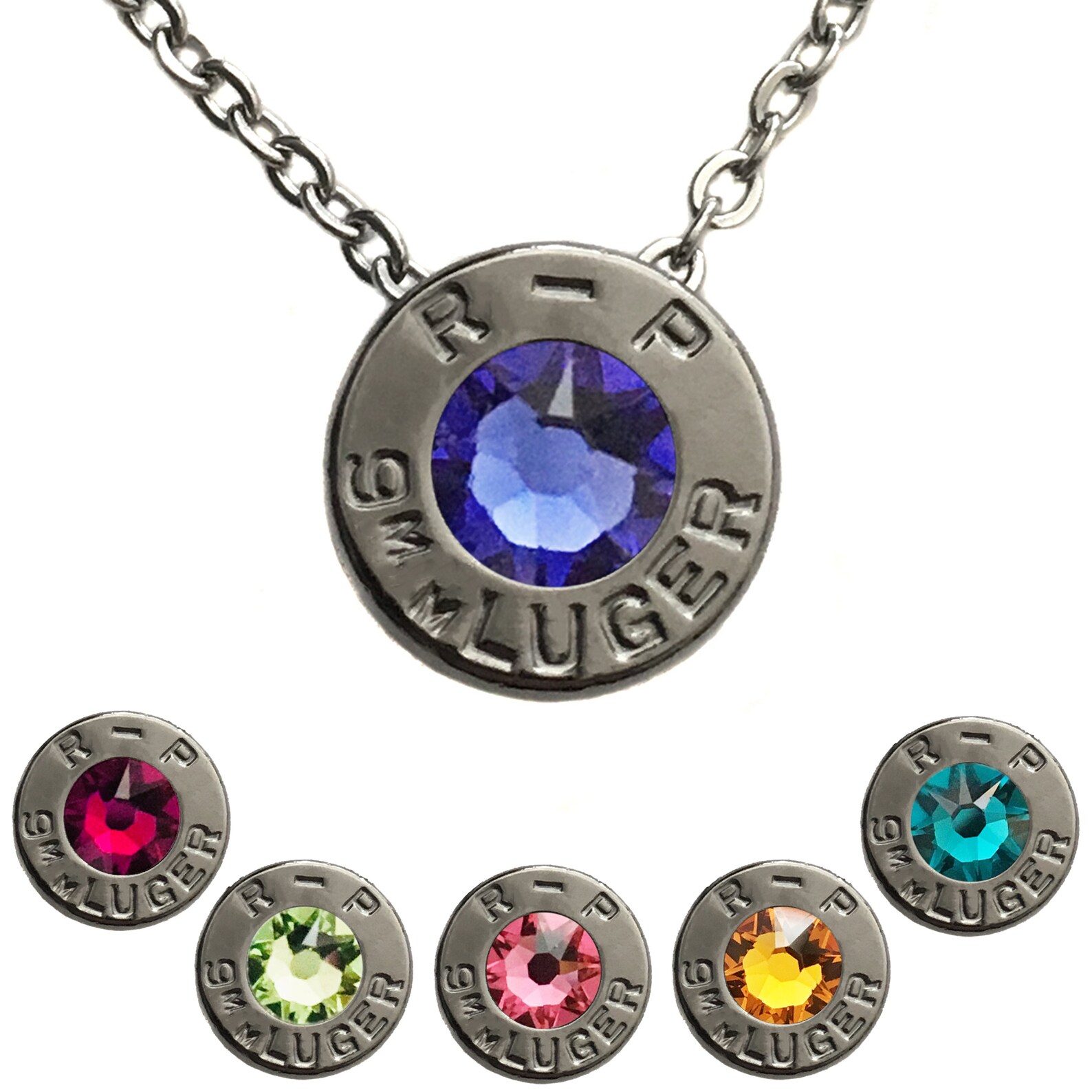 Bullet Cartridge Sliding Necklace Swarovski Crystal Colors Etsy.de