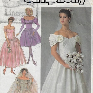 1980s vintage off the shoulder bridal gown and bridesmaid dresses