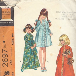 Girls dressing gown or robe sewing pattern