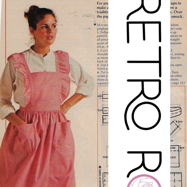 Set of three vintage aprons and smocks digital pattern