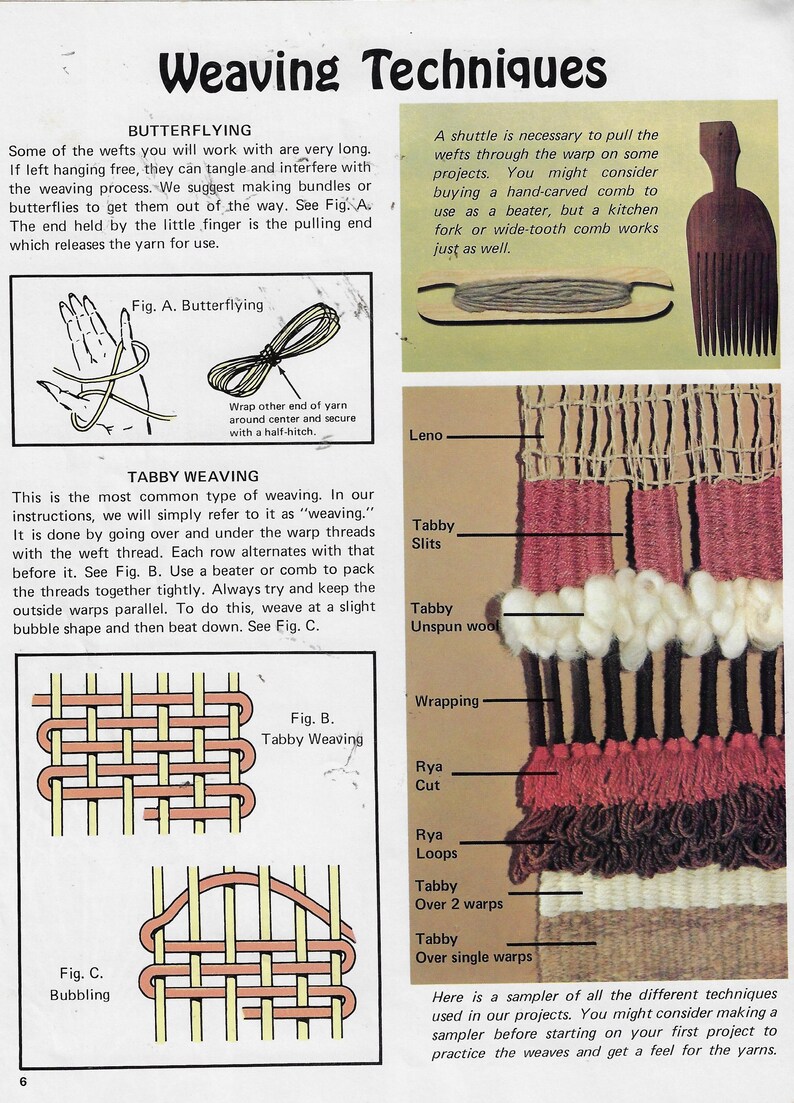 1977 Vintage Easy to Weave Wall Decorations Digital Pattern - Coils of ...