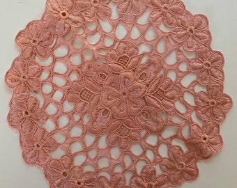 Cotton and linen embroidered hand dyed vintage doilies