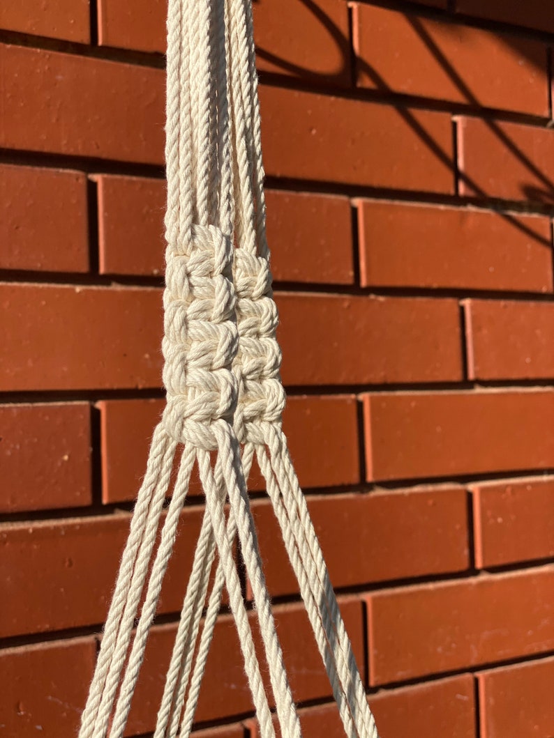 Macrame boho eclectic hand crafted natural fibre plant pot hanger