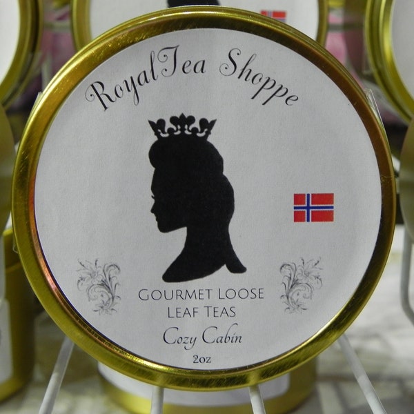 Cozy Cabin - Loose Leaf Tea - Peachy Ginger - Black Tea - Scandinavian - Norwegian - Dessert Tea - RoyalTea Shoppe - Elegant Gift