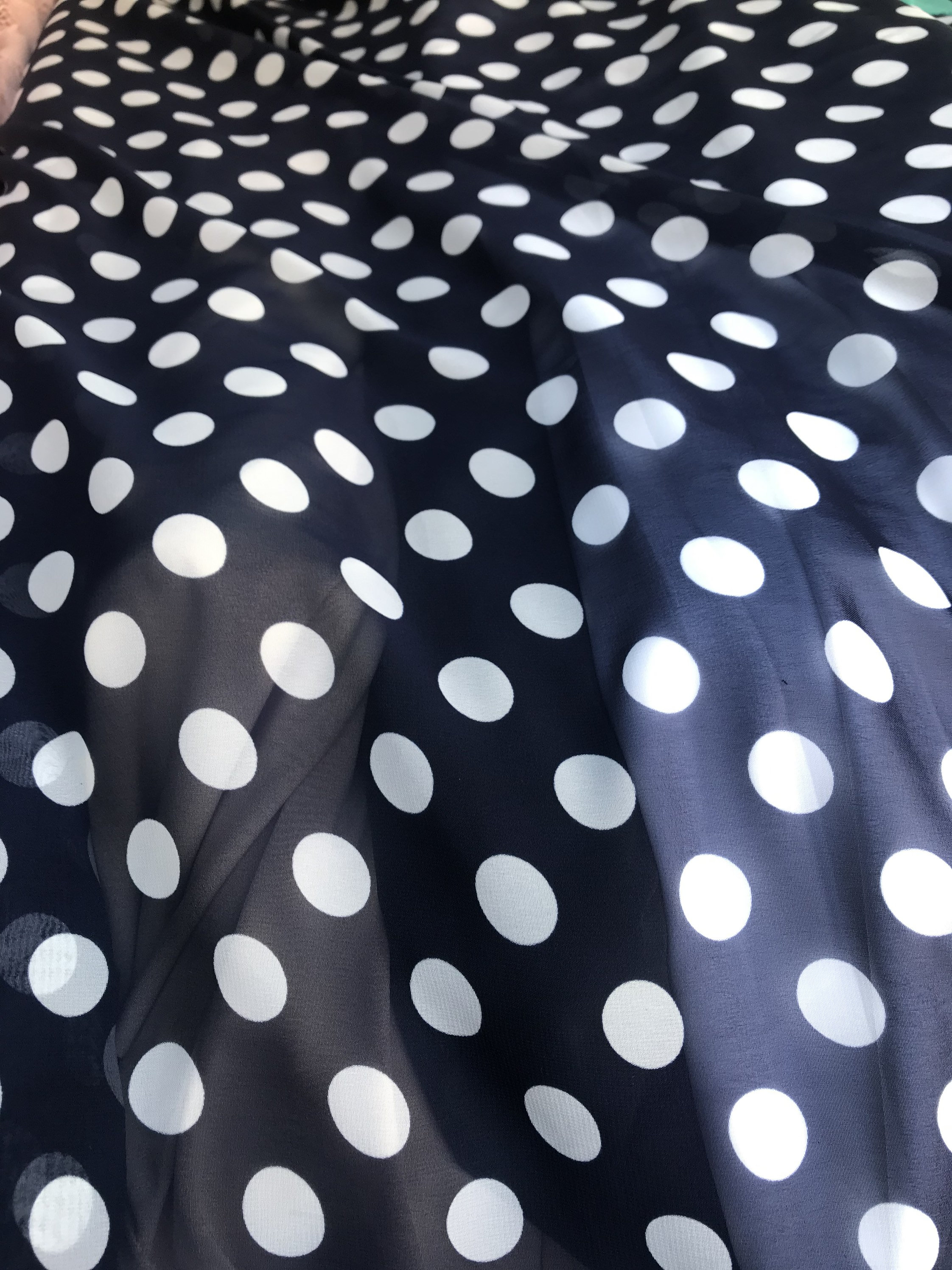 Polka Dot Sheer Chiffon Fabric by the yard / Chiffon Fabric by | Etsy