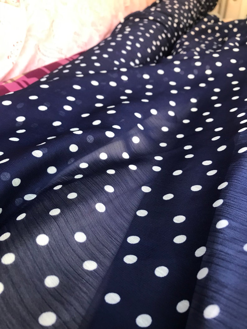 Polka Dot Sheer Chiffon Fabric by the yard / Chiffon Fabric by | Etsy