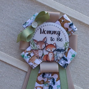 Mini Sized Woodland Mommy to Be Corsage, Woodland Mommy to Be Pin, Woodland Baby Shower Pin, Woodland Shower Corsage, Woodland Baby Shower