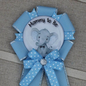 Mini Sized Elephant Mommy to Be Pin, Elephant Mommy to Be Corsage, Elephant Baby Shower Pin, Baby Boy Elephant Shower Pin, Elephant Shower