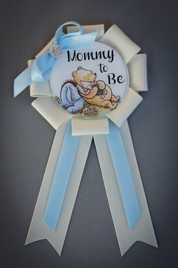 Winnie the Pooh Mommy to Be Corsage, Winnie the Pooh Baby Shower Corsage,  Mommy to Be Pin, Pooh Shower Pin, Mommy to Be Shower Corsage, Mum 
