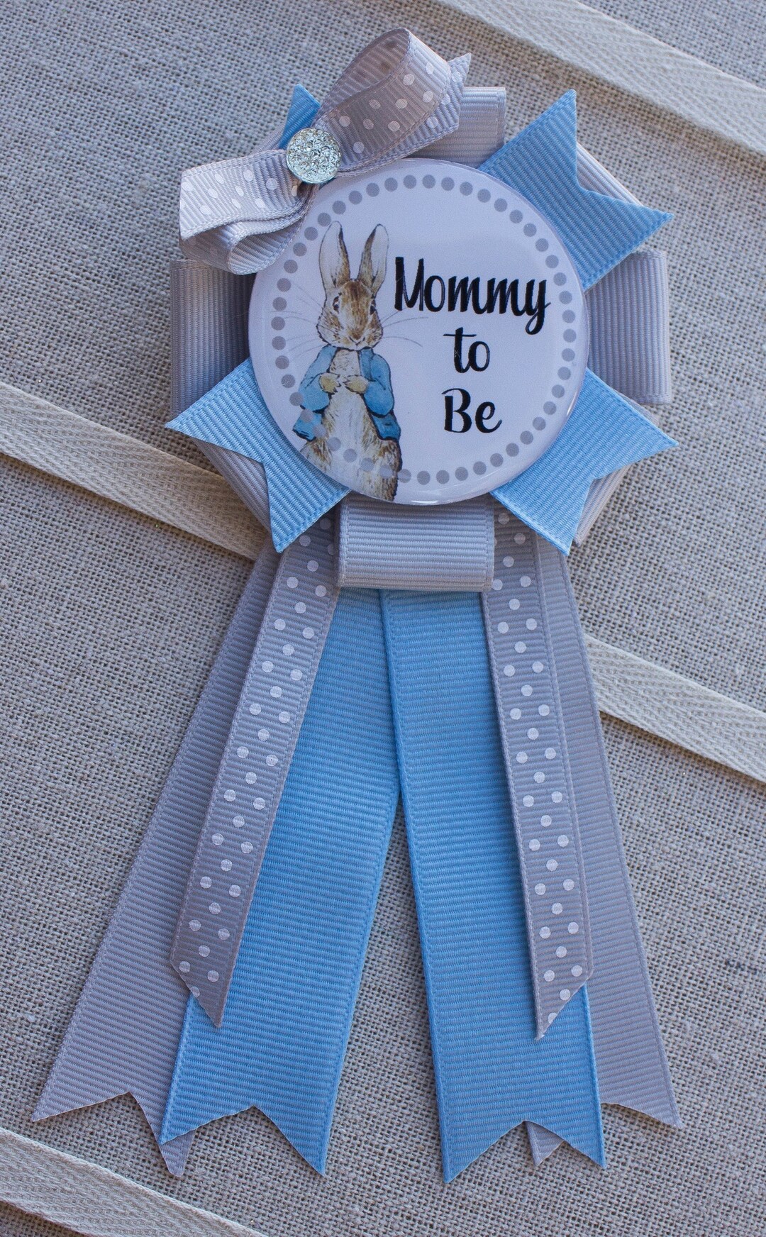 Mini Sized Peter Rabbit Baby Shower Corsage, Peter Rabbit Shower, Peter
