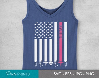 Download Nurse American Flag Svg Etsy