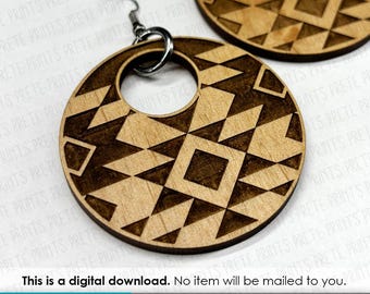 Southwest Pattern Earrings SVG D1 - Digital Download, Laser Cut Earring Files, Earring SVG File, Western Earrings, Laser engrave Earrings
