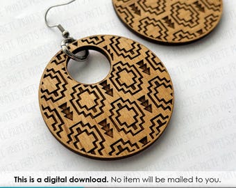 Southwest Pattern Earrings SVG D5 - Digital Download, Laser Cut Earring Files, Earring SVG File, Western Earrings, Laser engrave Earrings