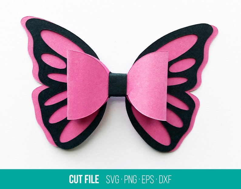Download Butterfly Bow Template svg eps dxf Bow Cut File Cricut | Etsy