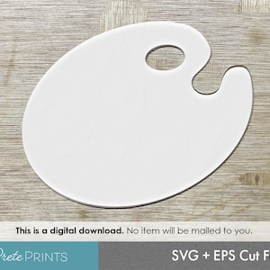 Malpalette SVG - Künstlerpalette Schnittdatei, Glowforge svg, Malbrett, Palette Silhouette svg