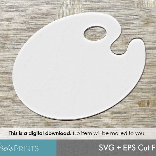 Schilderij palet SVG - Artist's palet gesneden bestand, Glowforge SVG, schilderij bestuur, palet silhouet SVG