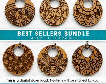 Best-Selling Laser Earring SVG Bundle - Digital Download, Laser Cut Earring Files, Earring SVG File