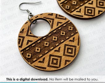 Southwest Pattern Earrings SVG D6 - Digital Download, Laser Cut Earring Files, Earring SVG File, Western Earrings, Laser engrave Earrings