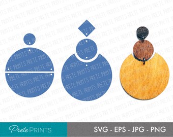 Archivo de corte de aretes modernos - Patrón de aretes, Aretes SVG, Plantilla de aretes, Archivo de corte de aretes, Archivo de corte de joyería, Aretes modernos SVG, corte