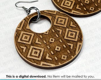 Southwest Pattern Earrings SVG D3 - Digital Download, Laser Cut Earring Files, Earring SVG File, Western Earrings, Laser engrave Earrings