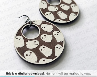 Spokenpatroon oorbellen SVG - digitale download, Glowforge Earring SVG, Laser Cut Earring-bestanden, Earring SVG-bestand, Halloween oorbellen svg